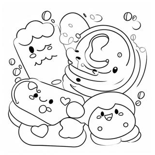 Tatli Kawaii Anime Yiyecek Karakterleri Boyama Sayfasi 72391 16162