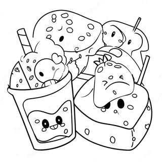Tatli Kawaii Anime Yiyecek Karakterleri Boyama Sayfasi 72391 16163