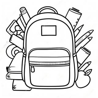 Renkli Sirt Cantasi Ve Okul Malzemeleri Boyama Sayfasi 72805-16484