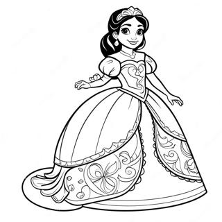 Kraliyet Elbisesi Icindeki Elena Of Avalor Boyama Sayfasi 72828-16490