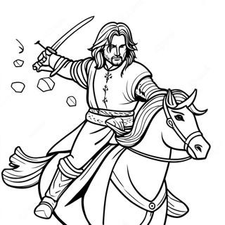 Aragorn Savasta Boyama Sayfasi 72882 16539