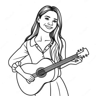 Olivia Rodrigo Gitar Ile Boyama Sayfasi 73702-17173