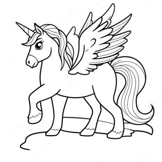 Goz Alici Pegasus Gun Batiminda Boyama Sayfasi 74114-17499