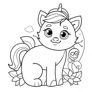 Unicorn Kedi Boyama Sayfası Boyama Sayfaları