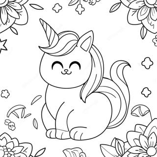 Unicorn Kedi Boyama Sayfası Boyama Sayfaları