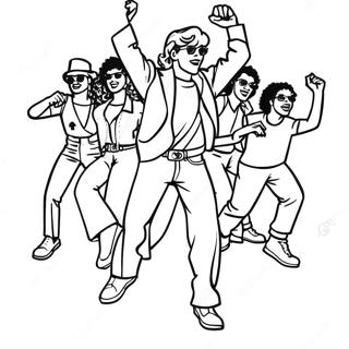 Funky 80ler Dans Partisi Boyama Sayfasi 74960 18162