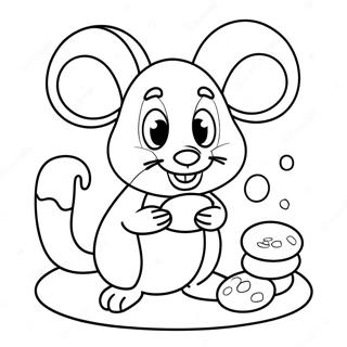Sut Ve Kurabiyelerle Oynak Fare Boyama Sayfasi 75062-18240