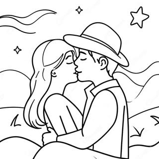 Yildizlarin Altinda Opusen Cift Boyama Sayfasi 75217 18357