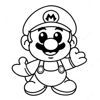 Sevimli Mario Harikasi Karakter Boyama Sayfasi 75344 18457