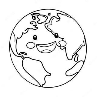 Gulen Yuzlu Sevimli Dunya Boyama Sayfasi 76294-19192