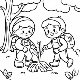 Agac Diken Oyunbaz Cocuklar Boyama Sayfasi 76297-19202