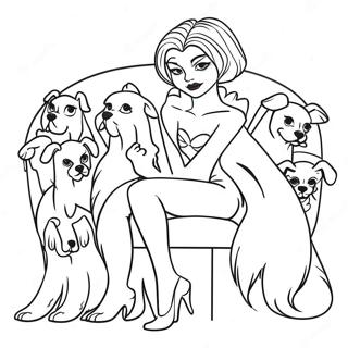Yavru Kopeklerle Cruella De Vil Boyama Sayfasi 76373-19261