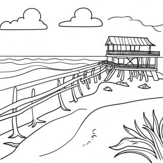 Dis Bankalar Plaj Manzarasi Boyama Sayfasi 76549-19390