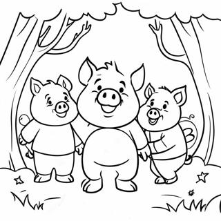 Uc Kucuk Domuzcuk Ve Kotu Kurt Boyama Sayfasi 76602-19437