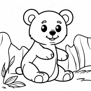 Oyunbaz Kahverengi Ayi Yavrusu Boyama Sayfasi 76730 19536