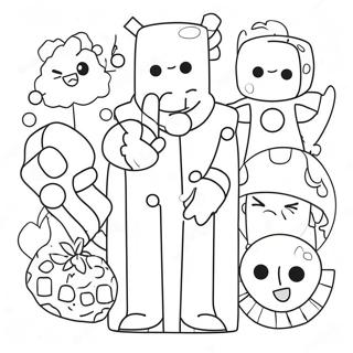 Eglenceli Pikselli Karakterler Boyama Sayfasi 76757-19559