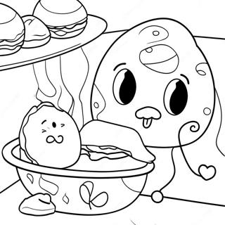 Renkli Yesil Yumurta Ve Sarki Manzarasi Boyama Sayfasi 77475 20097