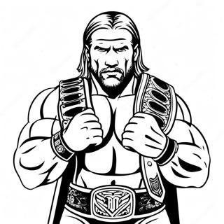 Iki Kemeri Tutan Dinamik Triple H Boyama Sayfasi 77759 20319