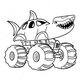 Korkunc Kopekbaligi Canavari Kamyon Boyama Sayfasi 78042 20532