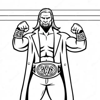 Dinamik Triple H Iki Kemeri Tutarken Boyama Sayfasi 78250-20700