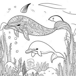 Okyanusta Yuzmekte Olan Yunus Boyama Sayfasi 78636-20995