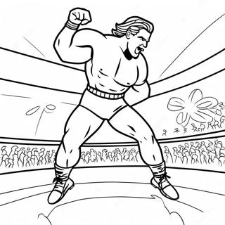 Wwe Gurescisi Rakibin Uzerine Atlarken Boyama Sayfasi 78791 21111