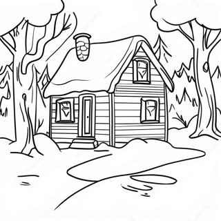 Sicak Kis Kabin Manzarasi Boyama Sayfasi 79847-21918