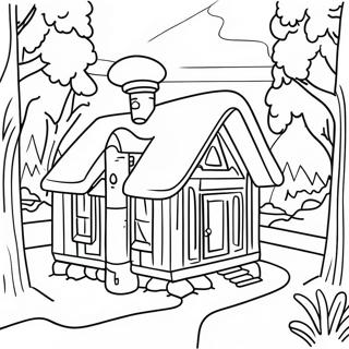 Sicak Kis Kabin Manzarasi Boyama Sayfasi 79847-21919