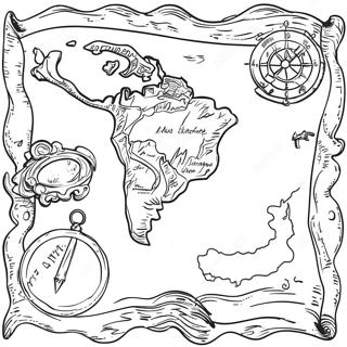 Vintage Hazine Haritasi Boyama Sayfasi 79900 21961