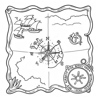 Vintage Hazine Haritasi Boyama Sayfasi 79900 21962