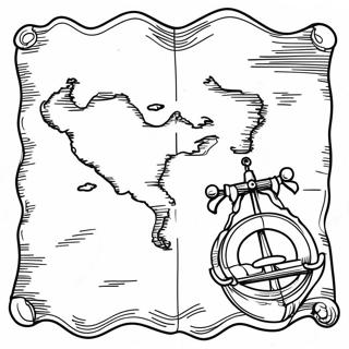 Vintage Hazine Haritasi Boyama Sayfasi 79900 21964