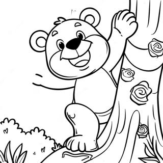 Macera Dolu Kahverengi Ayi Agac Tirmaniyor Boyama Sayfasi 79953-22009