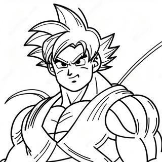 Goku Savas Zirhinda Boyama Sayfasi 8028-2118