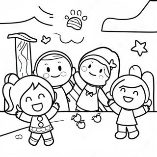 Mutlu Anaokulu Cocuklari Oynuyor Boyama Sayfasi 80850-22708