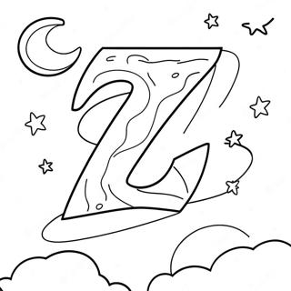 Gece Gokyuzu N Harfi Boyama Sayfasi 81264 23032