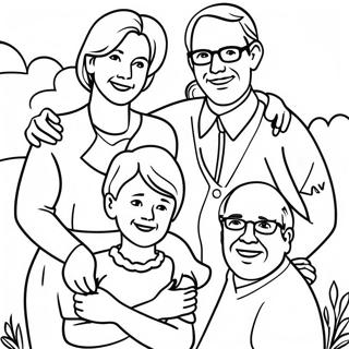 Neseli Aile Bulusmasi Boyama Sayfasi Boyama Sayfaları