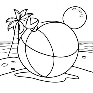 Plaj Topu Boyama Sayfaları