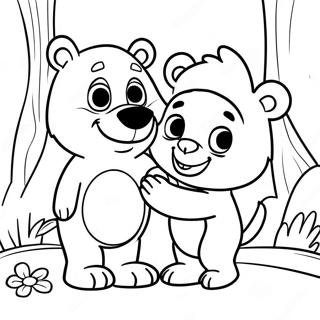 Masha Ve Ayi Egleniyor Boyama Sayfasi 82833-24278