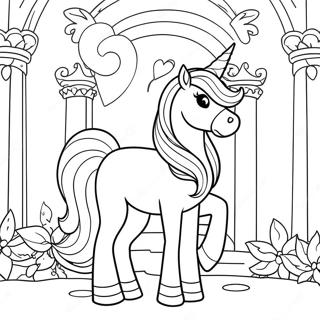 Gorkemli Unicorn Prensesi Bir Satoda Boyama Sayfasi 82883 24311