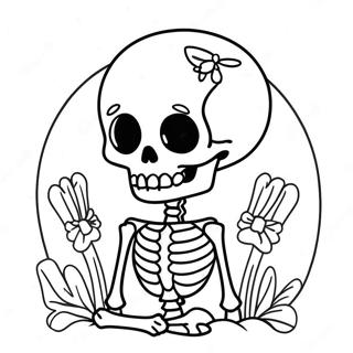 Sevimli Pastel Gotik Iskelet Boyama Sayfasi 83500-24802