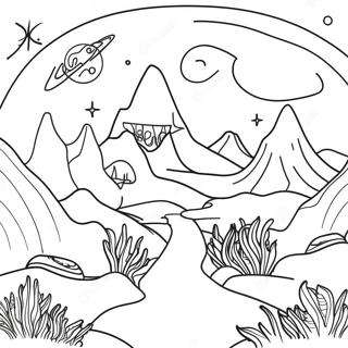 Mistik Uzay Manzarasi Boyama Sayfasi 83959 25159