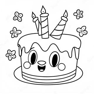 Bluey Dogum Gunu Pastasi Boyama Sayfasi 84854-25856