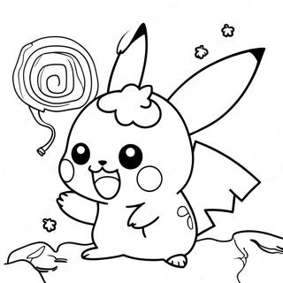 Korkutucu Pikachu Seker Toplama Boyama Sayfasi 84931-25914