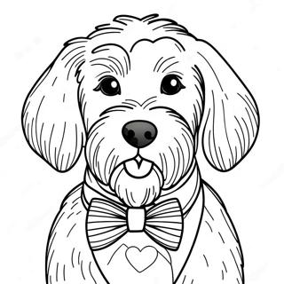 Kravatli Mutlu Goldendoodle Boyama Sayfasi 85521-26464