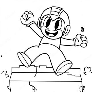 Megaman Engellerin Ustunden Atlarken Boyama Sayfasi Boyama Sayfaları
