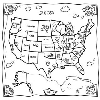 Eglenceli Abd Haritasi Boyama Sayfasi 85829 26693