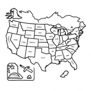 Etkilesimli Abd Haritasi Boyama Sayfasi 85830 26698