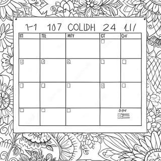 Renkli Aylik Takvim Boyama Sayfasi 86187-26983