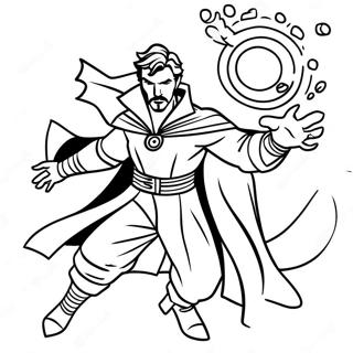 Doctor Strange Buyu Yaparken Boyama Sayfasi 87928-28507