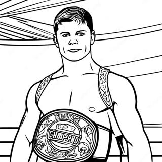 Cody Rhodes Sampiyonluk Kemeri Ile Boyama Sayfasi 88287-28786